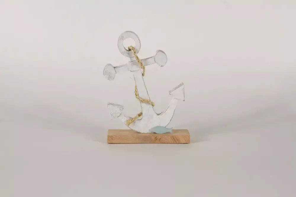 Anker weiss auf Sockel