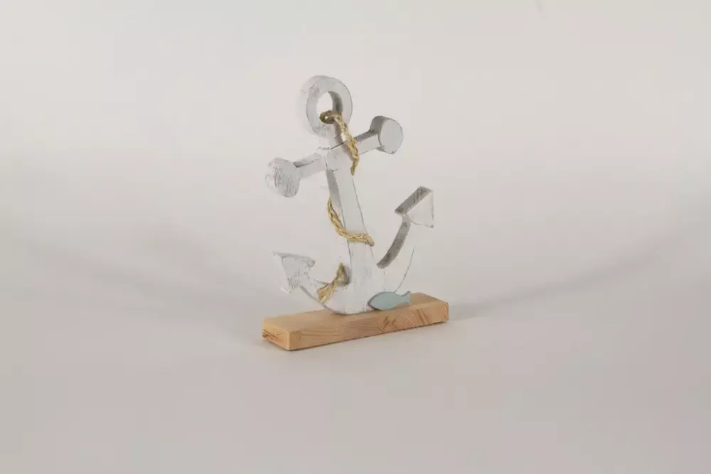 Anker weiss auf Sockel