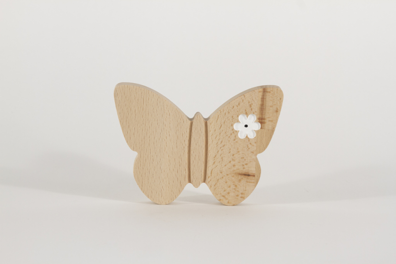 Schmetterling aus Holz Buche weiss