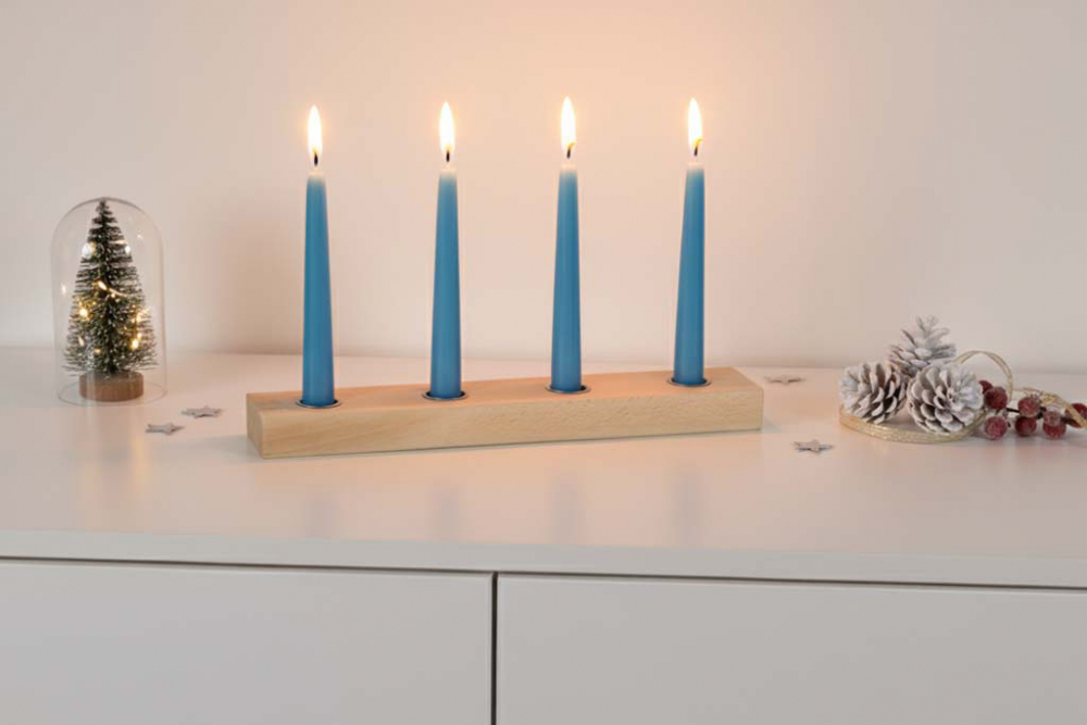 Kerzenbalken aus Buchenholz – natürliche und handgefertigte Deko