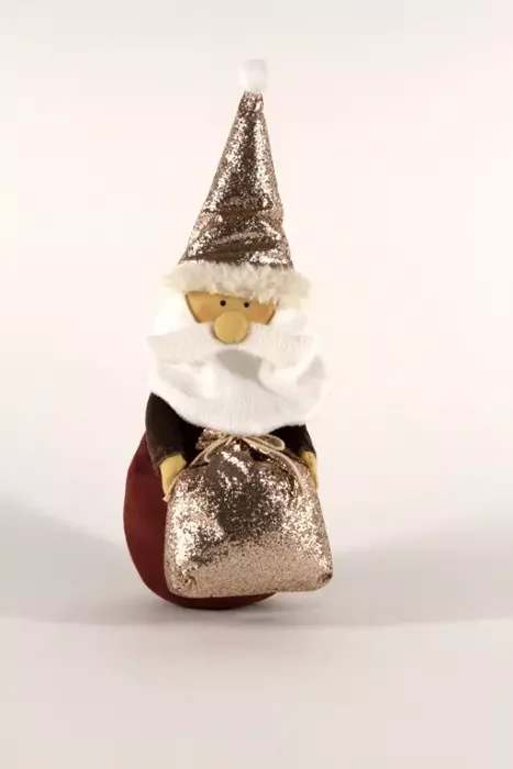 Detailreiche Dekofigur Nikolaus aus Textil – charmante Tischdeko für Weihnachten
