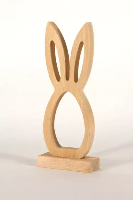 Buchenholz Hase Silhouette Tischdeko Ostern schlicht modern