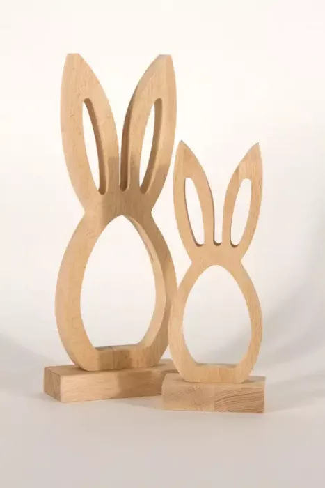 Osterhase aus Holz Silhouette Buche
