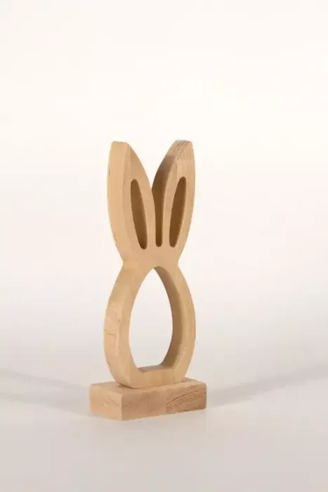 Osterhase aus Holz Silhouette Buche 19 cm