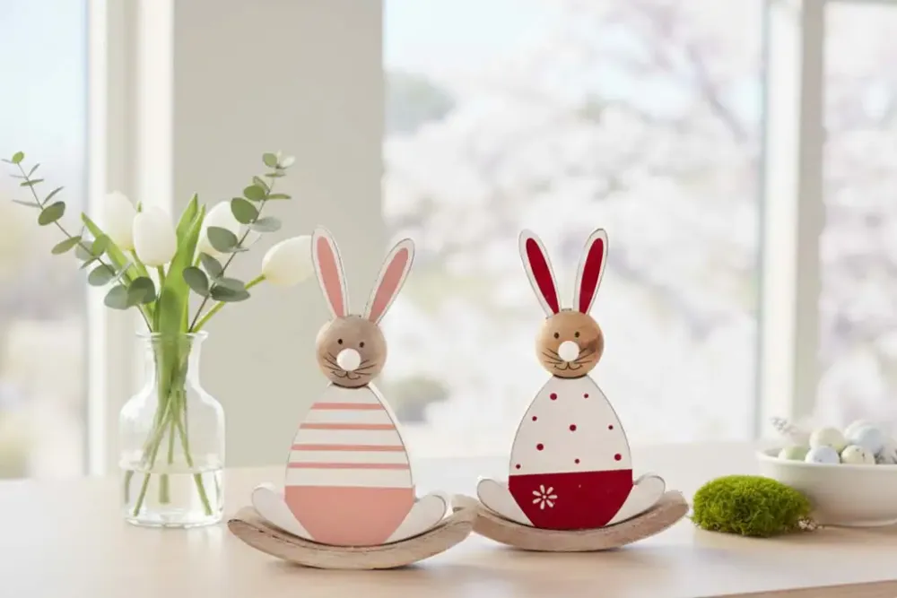 Schaukel Osterhase aus Holz Fensterdeko jetzt kaufen