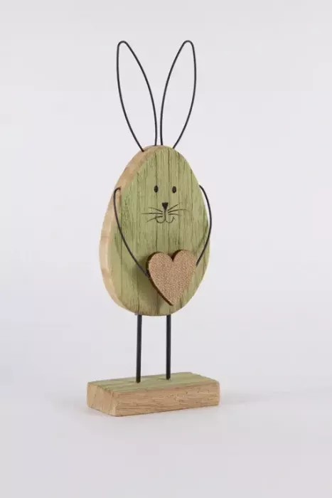 Wohnaccessoire Hase Holz grün Metall 30 cm Geschenkidee heute sichern
