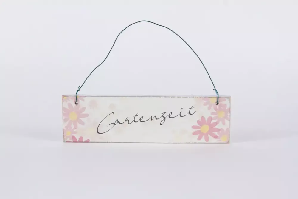 Deko-Schild "Gartenzeit" aus Holz, rechteckig, als gemütliche Gartendekoration