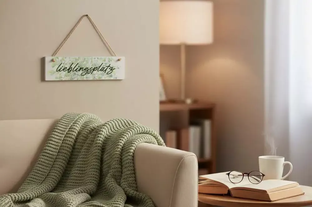 Deko Schild aus Holz Lieblingsplatz