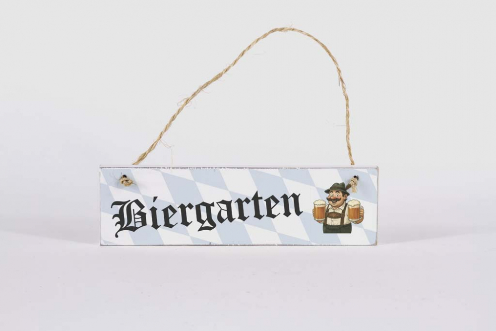 Deko Schild aus Holz Biergarten