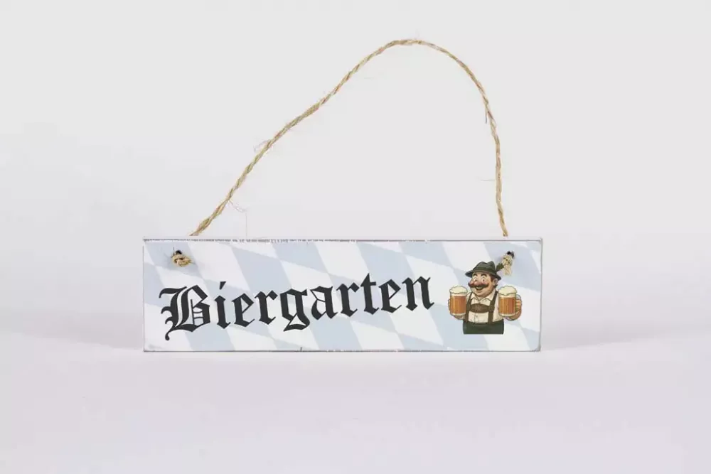 Deko Schild aus Holz Biergarten