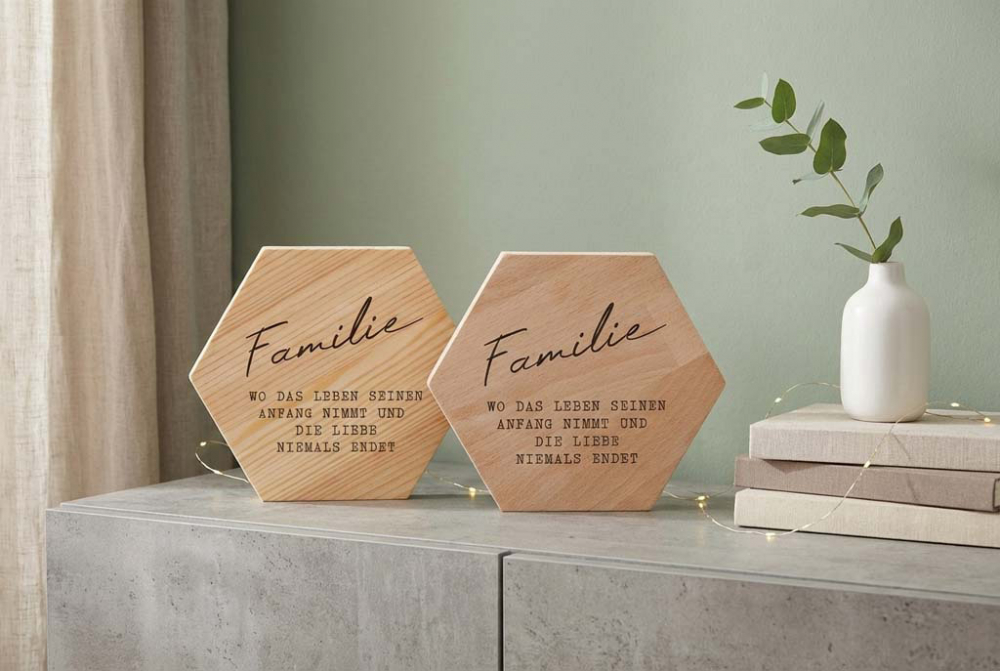 Holzbild Familie wo das Leben 15cm