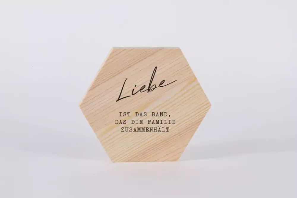 Holzbild Liebe ist das Band 15cm Kiefer