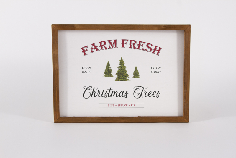 Wandbild Holz Farm Fresh Christmas Trees