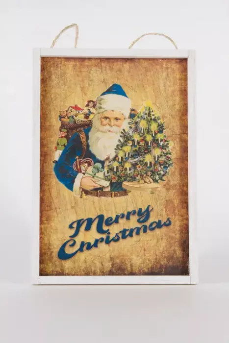Wandbild aus Holz mit Merry Christmas Motiv – festliche Weihnachtsdeko im Landhausstil