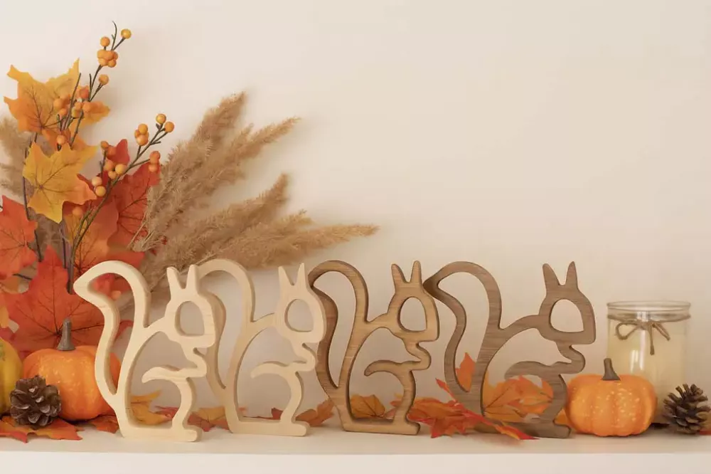 Eichhörnchen aus Holz Silhouette