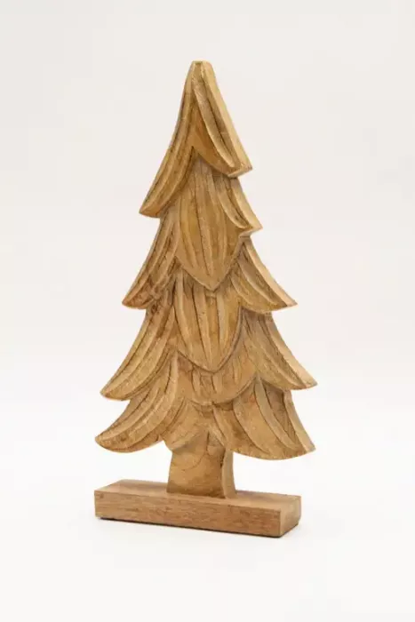 Vielseitiger Tannenbaum aus Mangoholz – 40 cm hohe Dekoration für eine gemütliche Weihnachtsstimmung