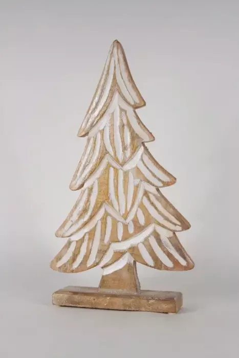 Vielseitiger Tannenbaum aus Mangoholz – 50 cm hohe Deko für Tisch, Fensterbank oder Regal