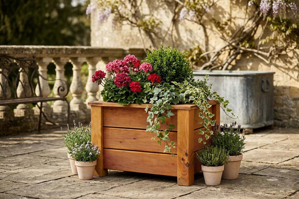 Pflanzkübel aus Douglasienholz