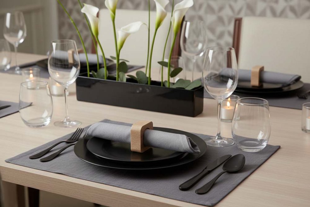 Eckiger Serviettenring aus Holz – moderner Serviettenhalter jetzt kaufen