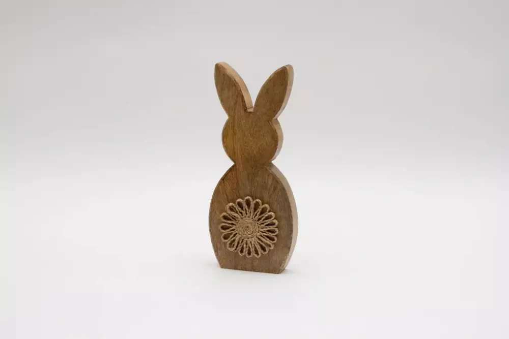 Osterhase Dekoration Mangoholz groß Geschenkidee Frühling bestellen