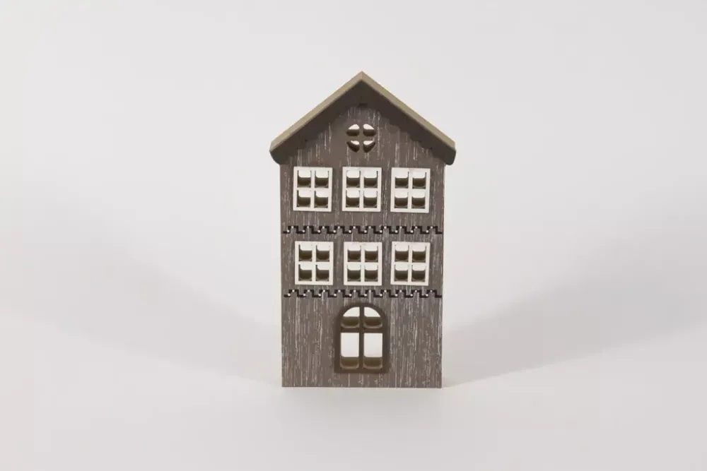 Haus aus MDF-Holz Braun 20 cm – Dekoratives Wohnaccessoire