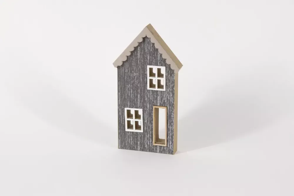 Haus aus Holz MDF grau 20 cm