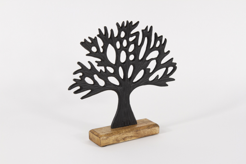Baum aus Metall schwarz - 26 cm