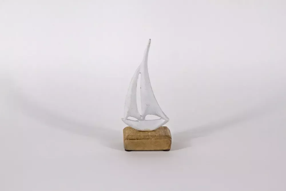 Boot aus Metall weiß 18cm – maritime Deko gleich online bestellen