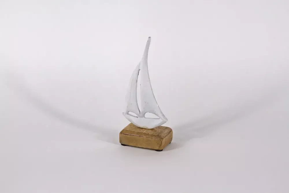 Boot aus Metall weiß 18cm – maritime Deko gleich online bestellen