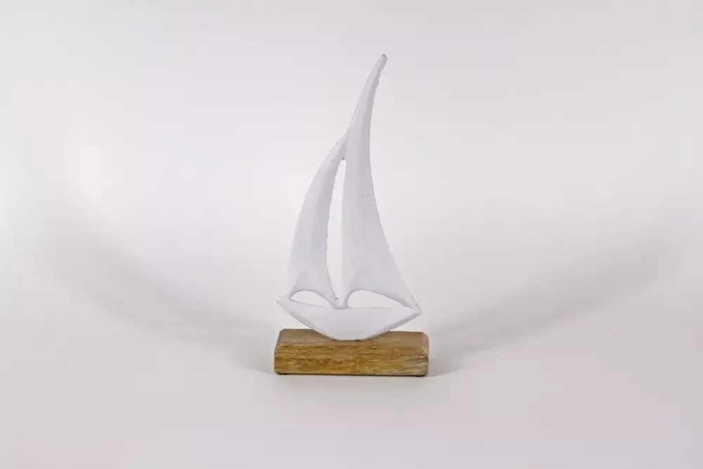 Boot aus Metall weiß 28 cm – maritime Deko jetzt bequem online bestellen