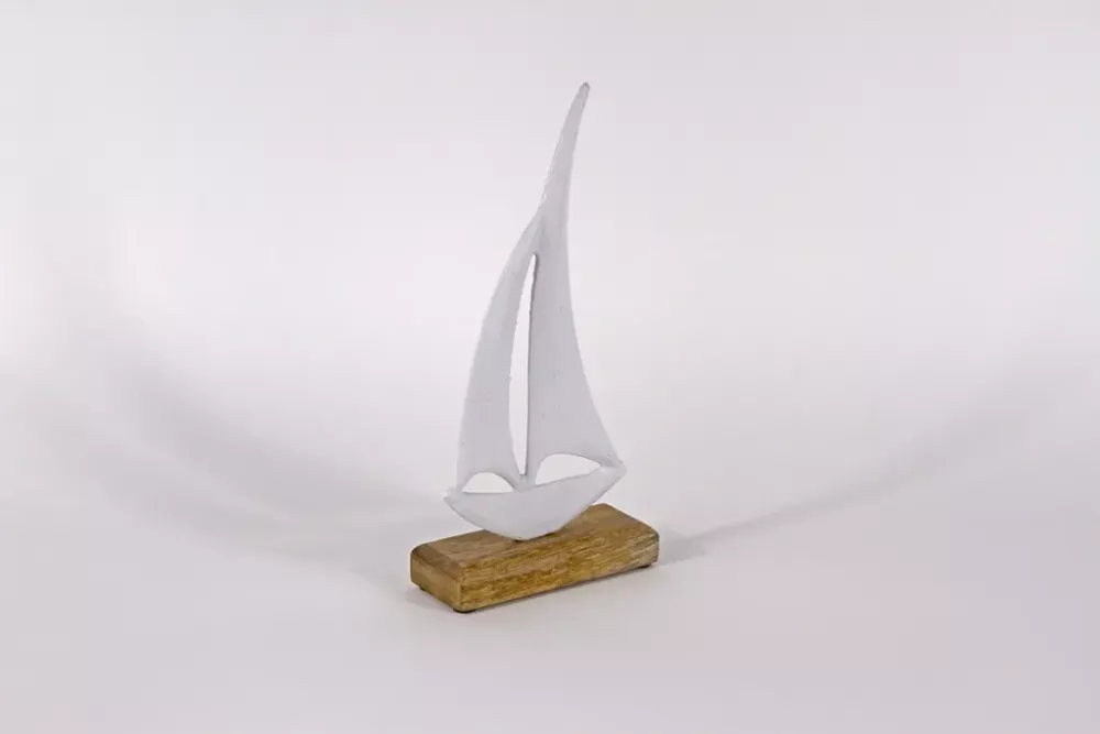 Boot aus Metall weiß 28 cm – maritime Deko jetzt bequem online bestellen