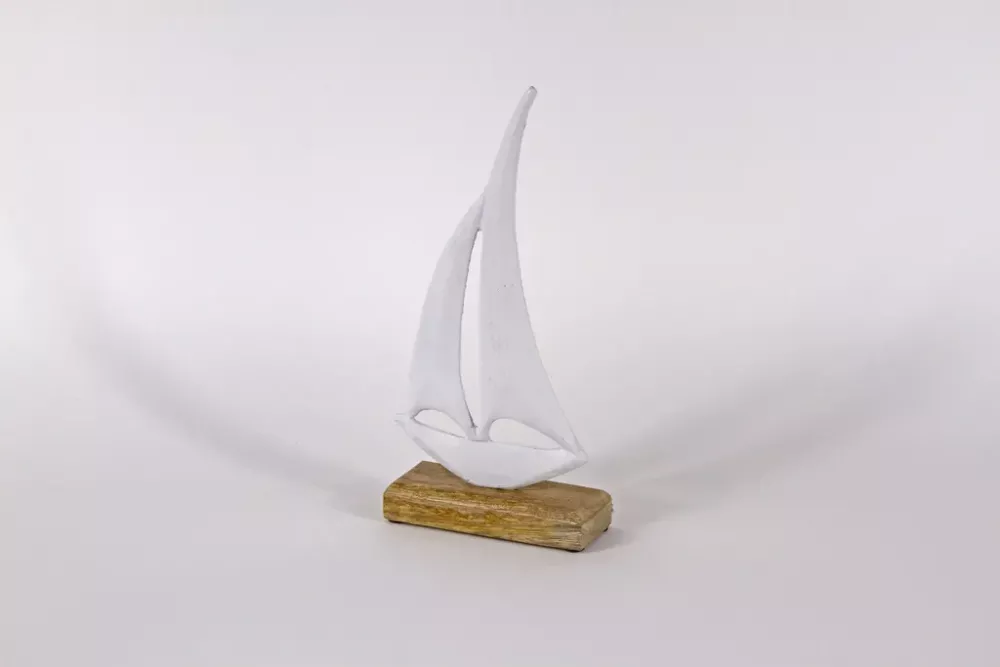 Boot aus Metall weiß 28 cm – maritime Deko jetzt bequem online bestellen