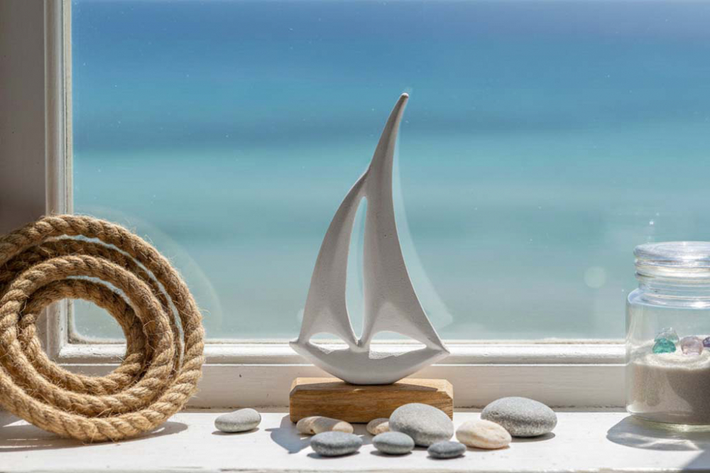 Boot aus Metall weiß 28 cm – maritime Deko jetzt bequem online bestellen