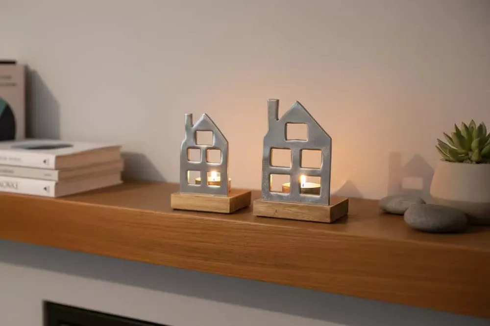 Teelichthalter Haus aus Metall – stimmungsvolle Deko mit Licht