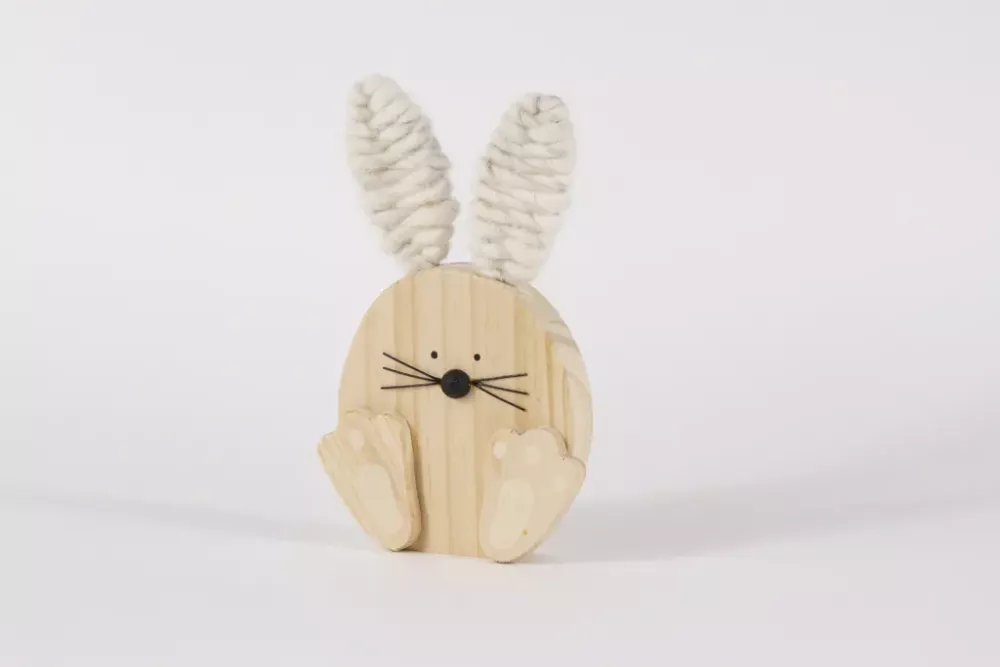 Wohnaccessoire Hase aus Holz weiss charmant schlicht bestellen