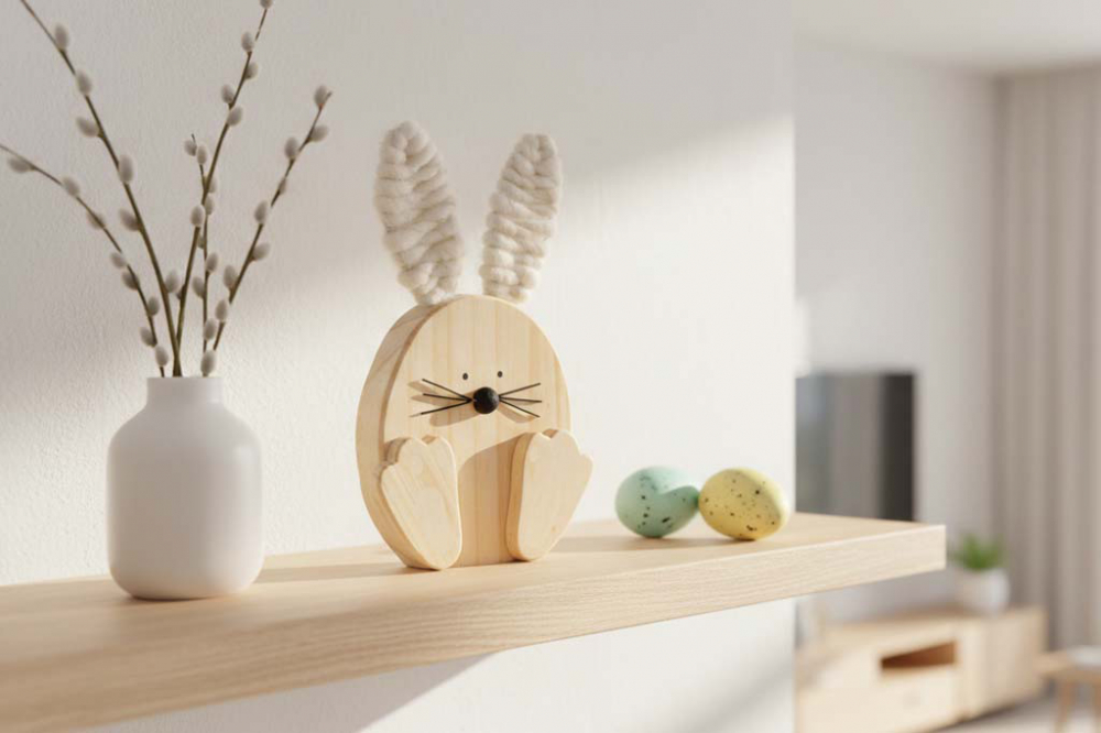 Wohnaccessoire Hase aus Holz weiss charmant schlicht bestellen