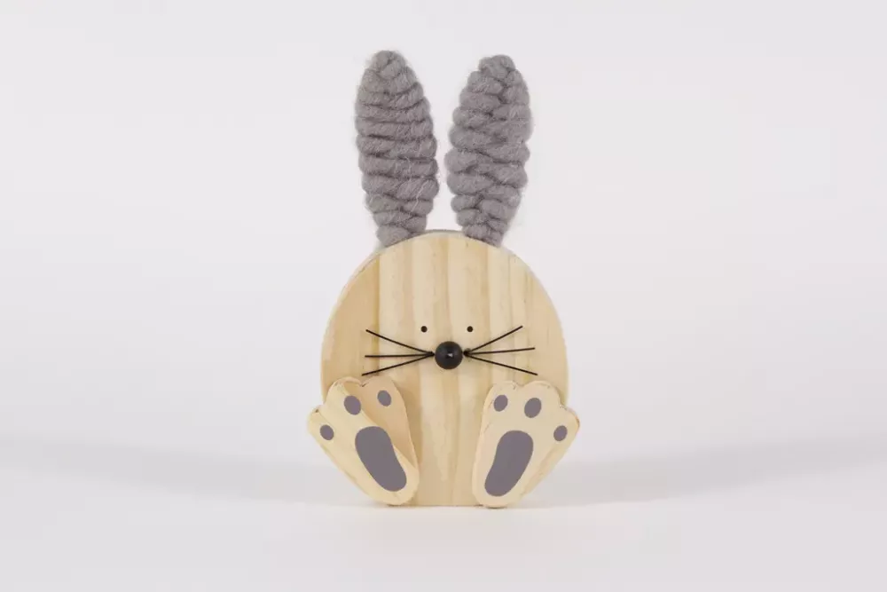 Holz Hase grau Kiefernholz Wohnaccessoire Frühling bestellen