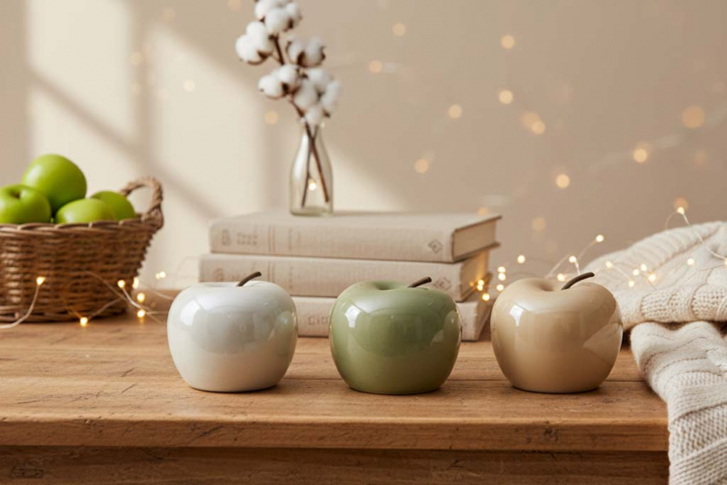 Eleganter Apfel aus Porzellan – hochwertige Dekofigur
