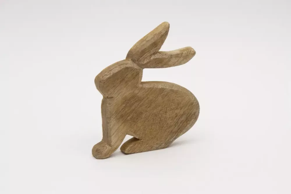 Holz Hase Mangoholz Osterdeko Wohnzimmer Geschenkidee
