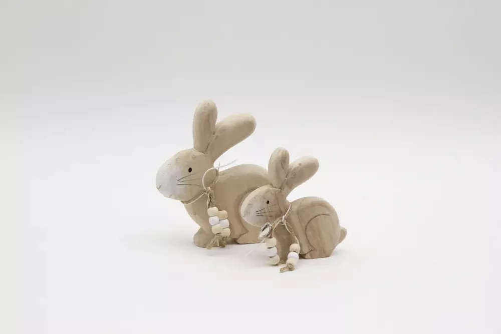 Wohnaccessoire Holz Hase 2er-Set Regaldeko rustikal jetzt bestellen