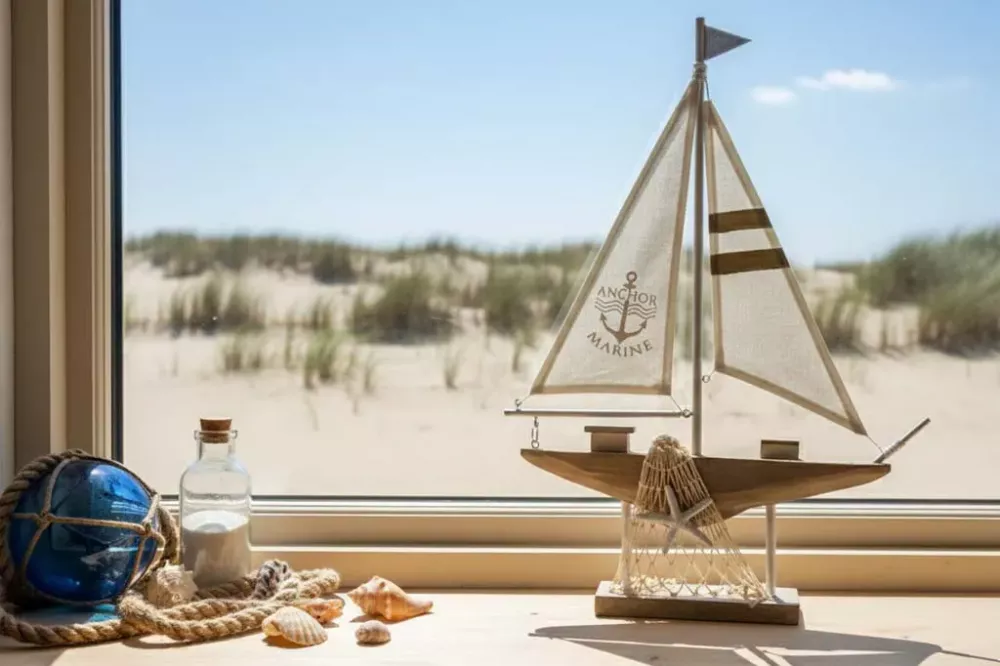 Segelboot aus Holz & Leinen natur – maritime Deko jetzt entdecken