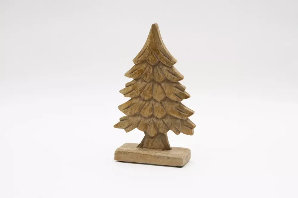 Vielseitiger Tannenbaum aus Mangoholz – 27 cm hohe Dekoration für eine gemütliche Weihnachtsstimmung