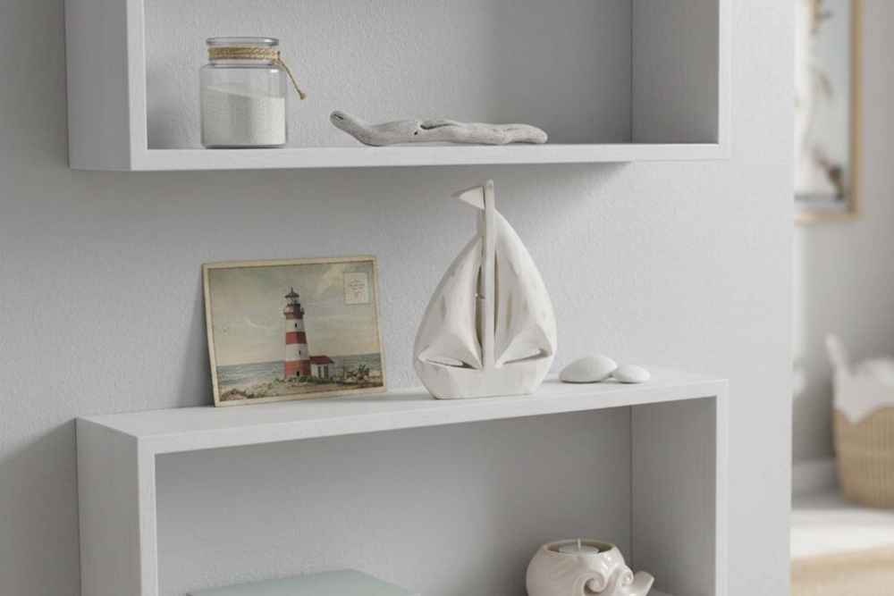 Segelboot aus weiß lackiertem Mangoholz – maritime Deko jetzt online kaufen