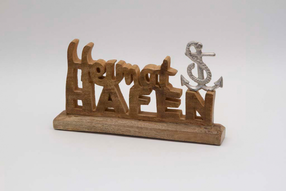 Maritime Dekoration Schriftzug Heimathafen – Geschenkidee für Meer- und Küstenfans