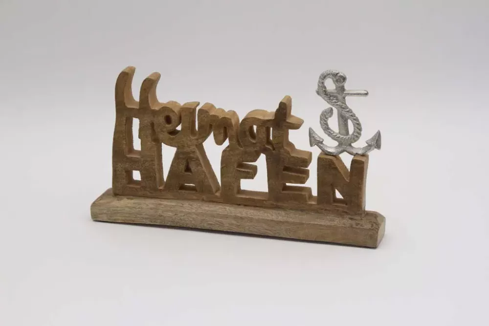 Maritime Dekoration Schriftzug Heimathafen – Geschenkidee für Meer- und Küstenfans