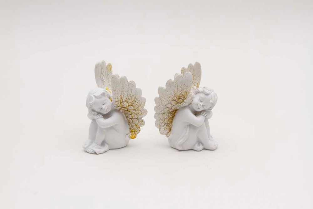 Zwei schlafende Engel Figuren als elegante Wohndekoration – jetzt bequem shoppen