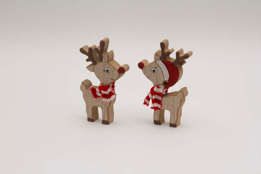 Holz Rentier Weihnachtsfigur für festliche Wohnraumdeko jetzt online kaufen