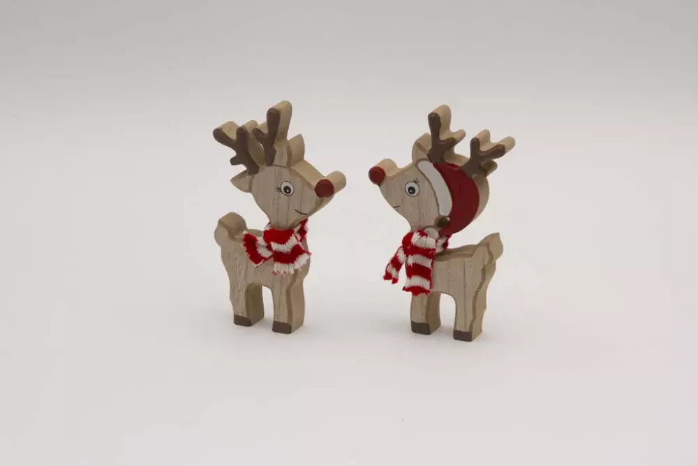 Holz Rentier Weihnachtsfigur für festliche Wohnraumdeko jetzt online kaufen