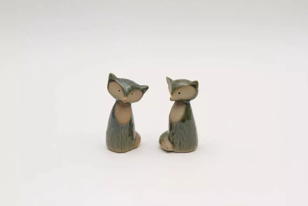 Modernes Fuchs Deko Set aus Steingut im skandinavischen Stil entdecken