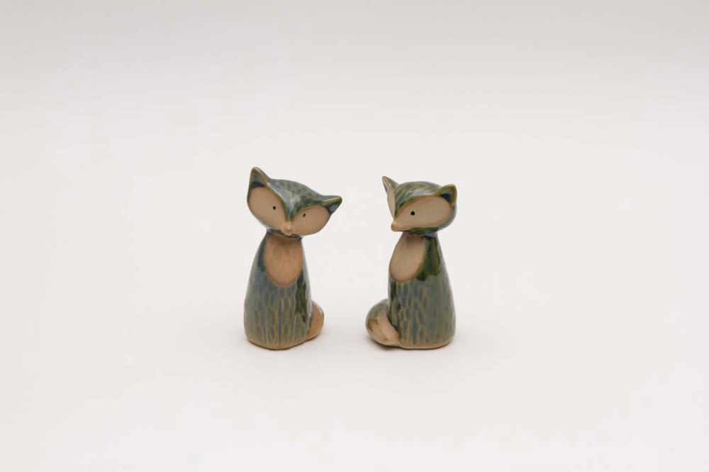 Modernes Fuchs Deko Set aus Steingut im skandinavischen Stil entdecken
